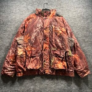 Game Winner Mens Camo Hunting Jacket Large Waterproof Hooded Full Zip